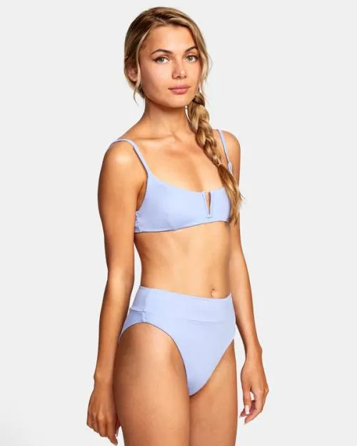 Rvca HighRise Cheeky Bikini Bottoms Grey Purple Women Bikini Bottoms