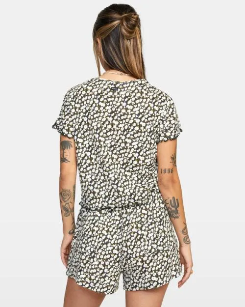 Rvca In Your Dreams Pointelle Knit Top Black Women Tops