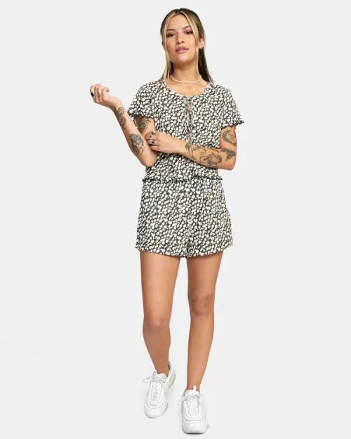 Rvca In Your Dreams Pointelle Knit Top Black Women Tops