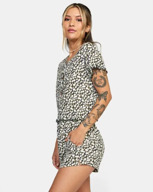 Rvca In Your Dreams Pointelle Knit Top Black Women Tops
