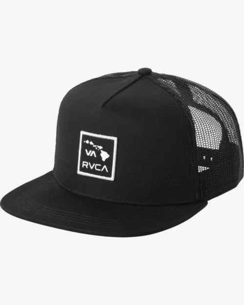 Rvca Islands Patch Trucker Hat Black Men Hats and Beanies
