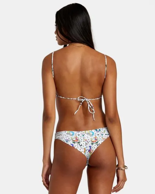 Rvca Jesse Lortz Ravey Wave Eco Bra Bikini Top White Women Bikini Tops
