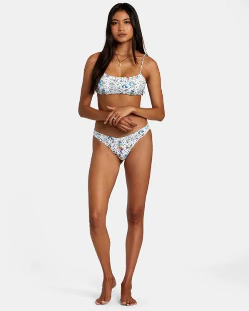 Rvca Jesse Lortz Ravey Wave Eco Bra Bikini Top White Women Bikini Tops