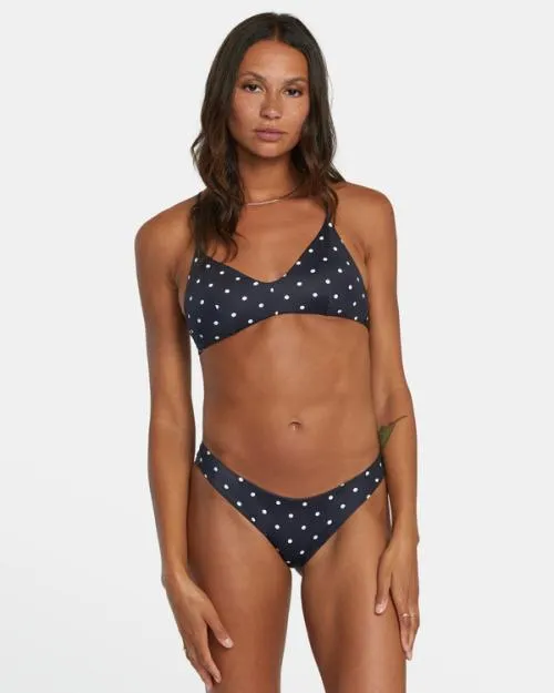 Rvca LowRise Cheeky Hipster Bikini Bottom Blackwhite Women Bikini Bottoms