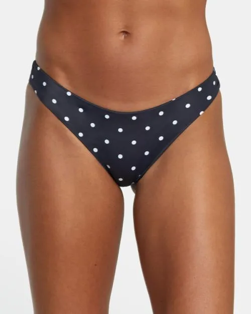 Rvca LowRise Cheeky Hipster Bikini Bottom Blackwhite Women Bikini Bottoms