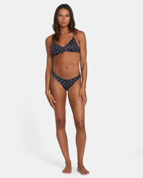Rvca LowRise Cheeky Hipster Bikini Bottom Blackwhite Women Bikini Bottoms
