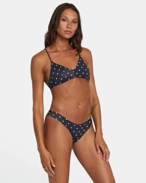 Rvca LowRise Cheeky Hipster Bikini Bottom Blackwhite Women Bikini Bottoms