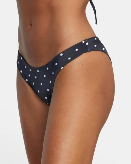 Rvca LowRise Cheeky Hipster Bikini Bottom Blackwhite Women Bikini Bottoms