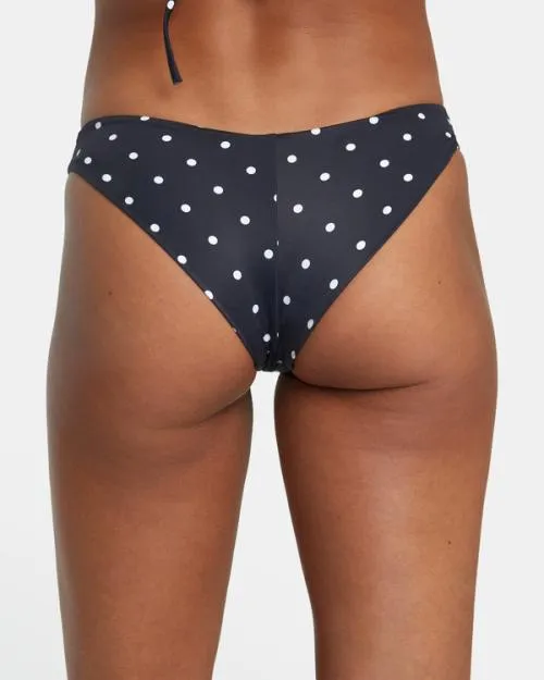 Rvca LowRise Cheeky Hipster Bikini Bottom Blackwhite Women Bikini Bottoms
