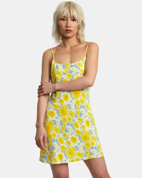 Rvca Macarthur Midi Dress Dusty Blue Women Dresses and Rompers