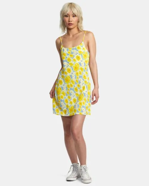 Rvca Macarthur Midi Dress Dusty Blue Women Dresses and Rompers