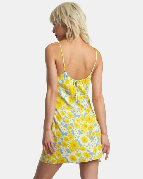 Rvca Macarthur Midi Dress Dusty Blue Women Dresses and Rompers