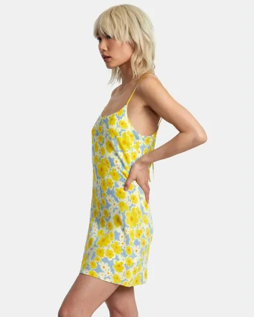 Rvca Macarthur Midi Dress Dusty Blue Women Dresses and Rompers