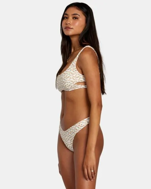 Rvca Micro Magic Reversible Bra Bikini Top Tangerine Women Bikini Tops