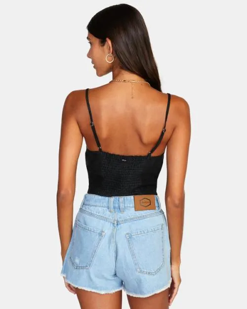 Rvca Moxy Tank Top Black Women Tops