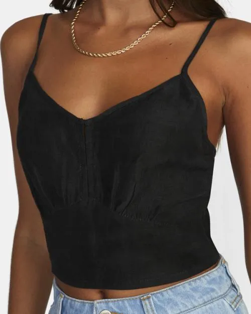 Rvca Moxy Tank Top Black Women Tops