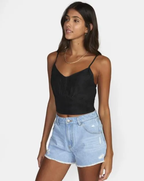Rvca Moxy Tank Top Black Women Tops
