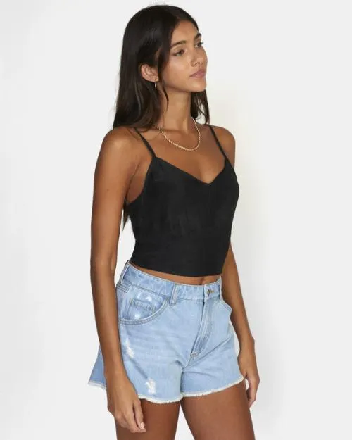 Rvca Moxy Tank Top Black Women Tops
