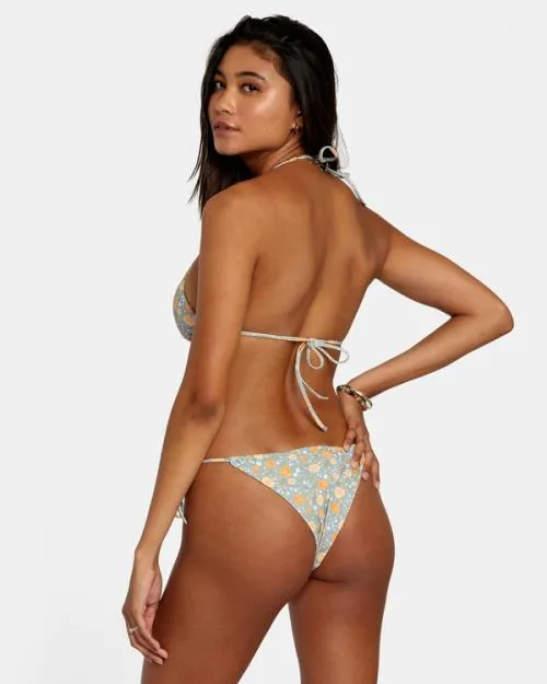 Rvca Mums Wide Rib Tie Skimpy Bikini Bottoms Shale Women Bikini Bottoms