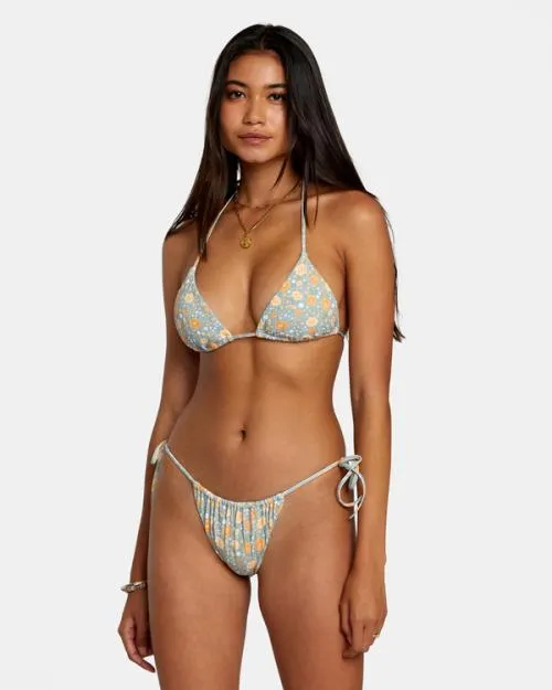 Rvca Mums Wide Rib Tie Skimpy Bikini Bottoms Shale Women Bikini Bottoms