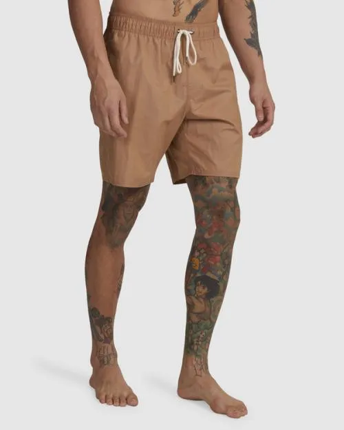 Rvca Opposites Elastic Waist Hybrid Amphibian Shorts Copper Men Shorts and Hybrids