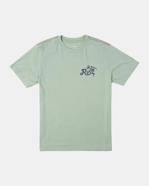 Rvca Parting Ways TShirt Green Haze Men Tees and Tanks