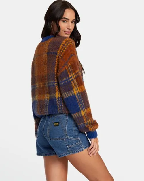 Rvca Prep Sweater Sodalite Blue Women Sweaters