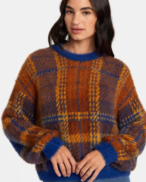 Rvca Prep Sweater Sodalite Blue Women Sweaters
