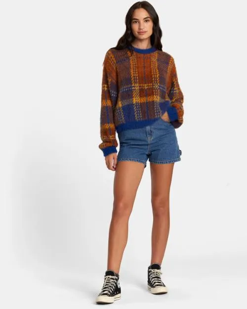 Rvca Prep Sweater Sodalite Blue Women Sweaters