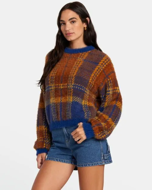 Rvca Prep Sweater Sodalite Blue Women Sweaters