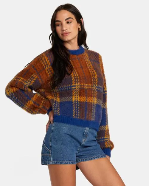 Rvca Prep Sweater Sodalite Blue Women Sweaters