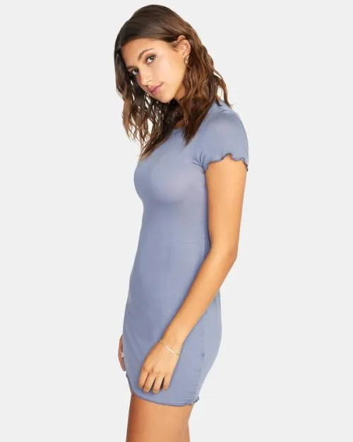 Rvca Rover TShirt Dress Blue Grey Women Dresses and Rompers