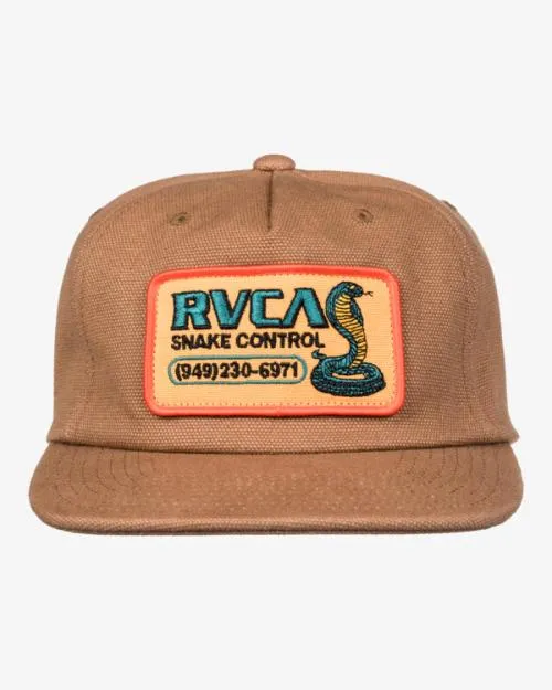 Rvca Snake Control Snapback Hat Rawhide Men Hats and Beanies
