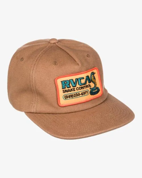 Rvca Snake Control Snapback Hat Rawhide Men Hats and Beanies