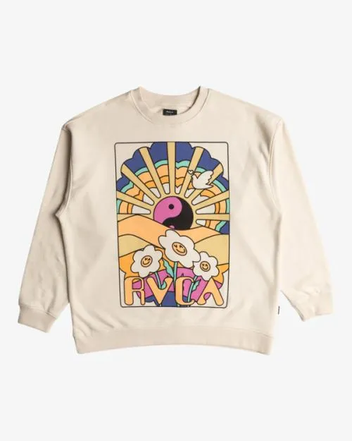 Rvca Someday Sweatshirt Latte Women Hoodies and Fleece
