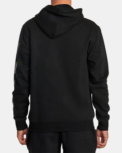 Rvca Splitter Hoodie Black Men Hoodies and Sweatshirts