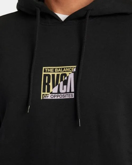 Rvca Splitter Hoodie Black Men Hoodies and Sweatshirts
