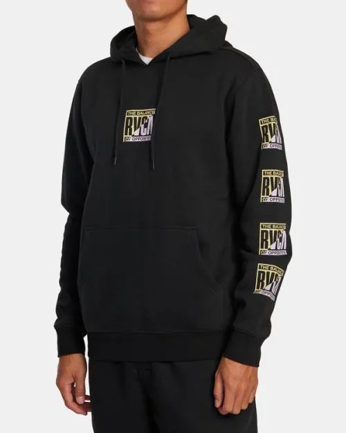 Rvca Splitter Hoodie Black Men Hoodies and Sweatshirts