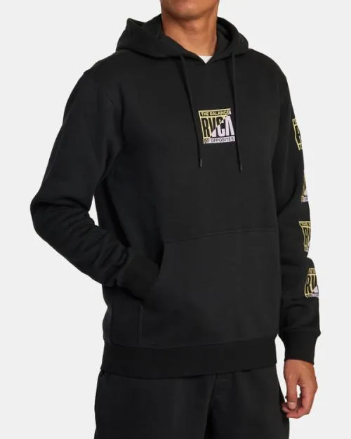 Rvca Splitter Hoodie Black Men Hoodies and Sweatshirts