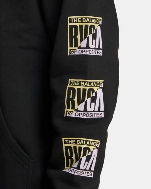 Rvca Splitter Hoodie Black Men Hoodies and Sweatshirts