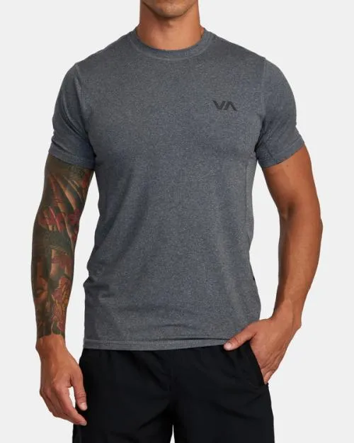 Rvca Sport Vent Performance Tee Charcoal Heather SportMen Short Sleeves