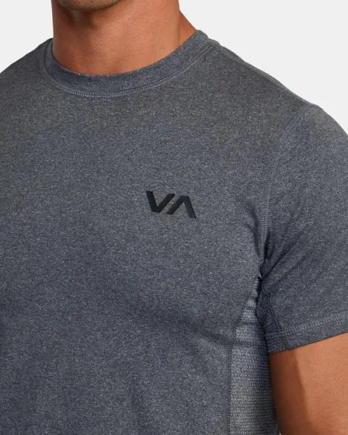 Rvca Sport Vent Performance Tee Charcoal Heather SportMen Short Sleeves