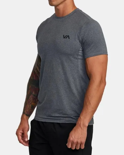 Rvca Sport Vent Performance Tee Charcoal Heather SportMen Short Sleeves