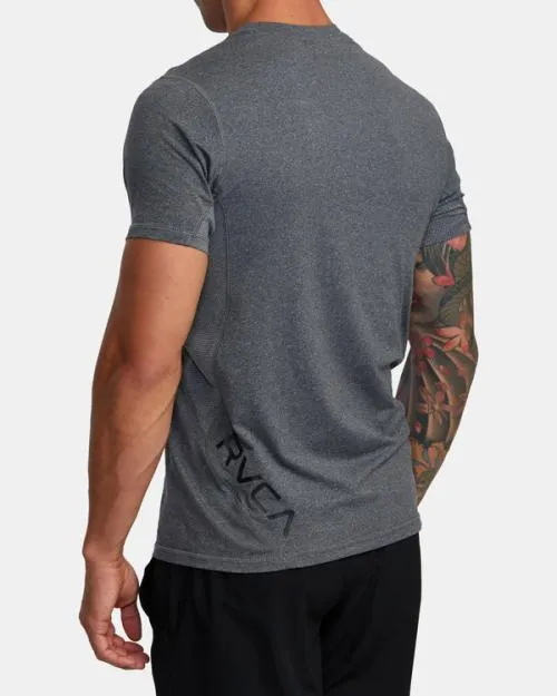 Rvca Sport Vent Performance Tee Charcoal Heather SportMen Short Sleeves