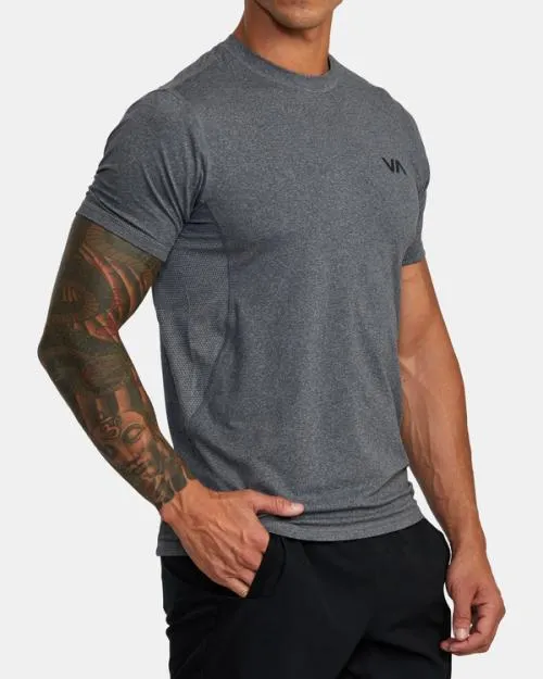 Rvca Sport Vent Performance Tee Charcoal Heather SportMen Short Sleeves