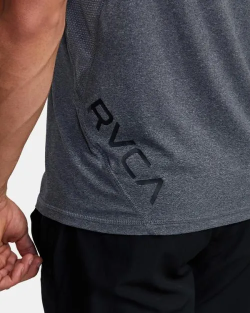Rvca Sport Vent Performance Tee Charcoal Heather SportMen Short Sleeves