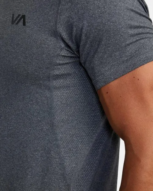 Rvca Sport Vent Performance Tee Charcoal Heather SportMen Short Sleeves