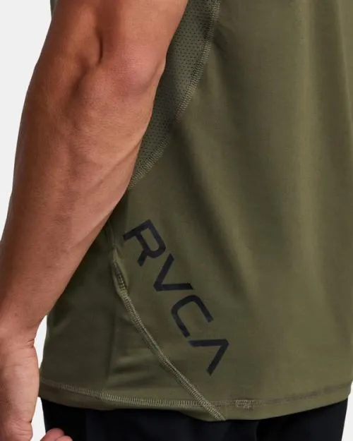 Rvca Sport Vent Tank Top Olive SportMen Tees and Tanks