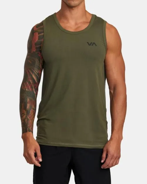 Rvca Sport Vent Tank Top Olive SportMen Tees and Tanks