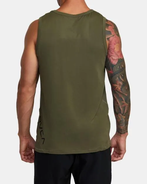 Rvca Sport Vent Tank Top Olive SportMen Tees and Tanks